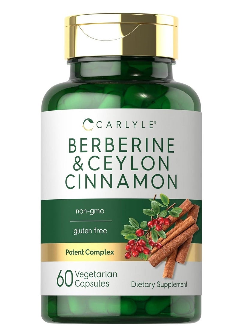 Carlyle Berberine with Ceylon Cinnamon | 2000mg Complex | 60 Capsules | Vegetarian, Non-GMO, Gluten Free - Image 2