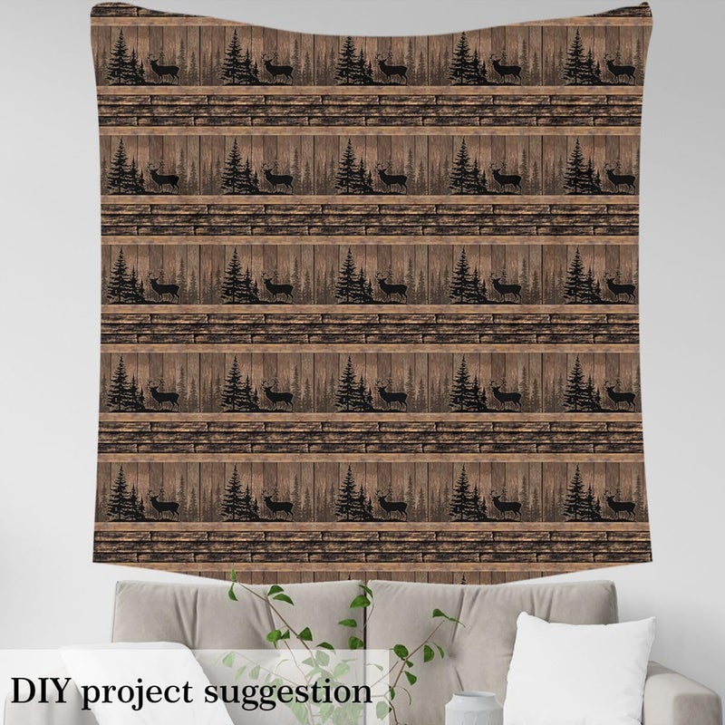 Moose Upholstery Fabric for Chairs Farmhouse Rustic Fabric by The Yard 36"x63", Lake Cabin Vintage Camo Country Outdoor Fabric - Image 4