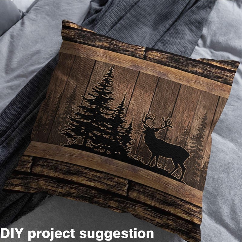 Moose Upholstery Fabric for Chairs Farmhouse Rustic Fabric by The Yard 36"x63", Lake Cabin Vintage Camo Country Outdoor Fabric - Image 3