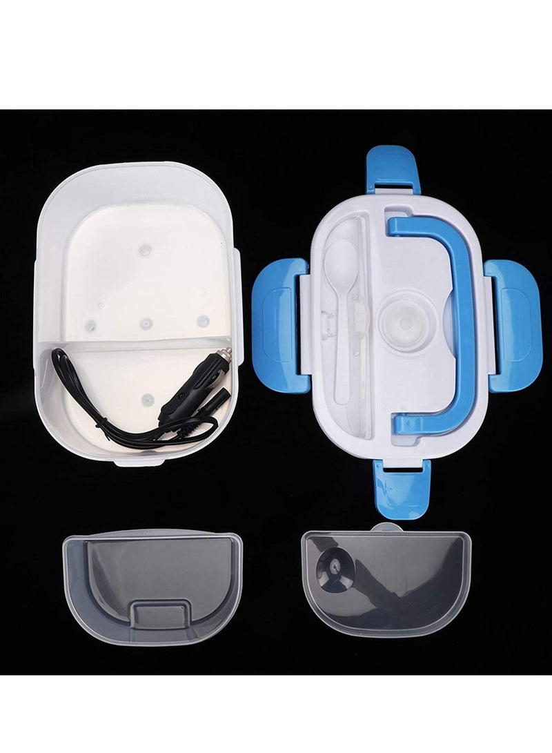 ELTRAZONE صندوق غداء كهربائي للتسخين أزرق/أبيض 10x7.5x4.5 بوصة - Image 4