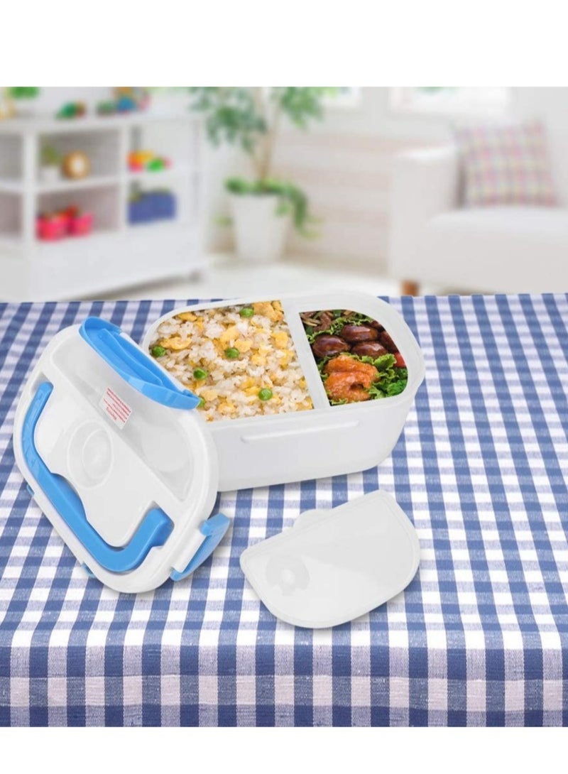 ELTRAZONE صندوق غداء كهربائي للتسخين أزرق/أبيض 10x7.5x4.5 بوصة - Image 5