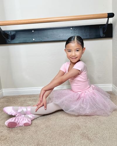 Stelle Ballet Shoes for Girls Satin/Ribbons Ballet Slippers Dance Shoes(Toddler/Little/Big Kids)(Pink,12ML) - Image 2