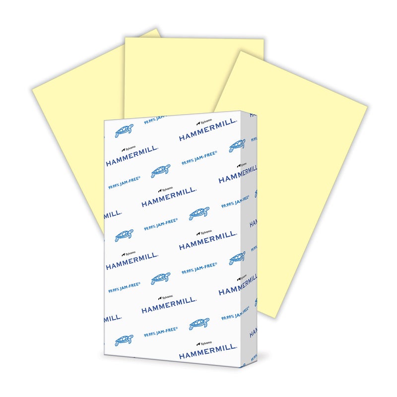 Hammermill Colored Paper 20 lb Canary Printer Paper 85 x 141 Ream 500 Sheets Made in the USA Pastel Paper 103358R