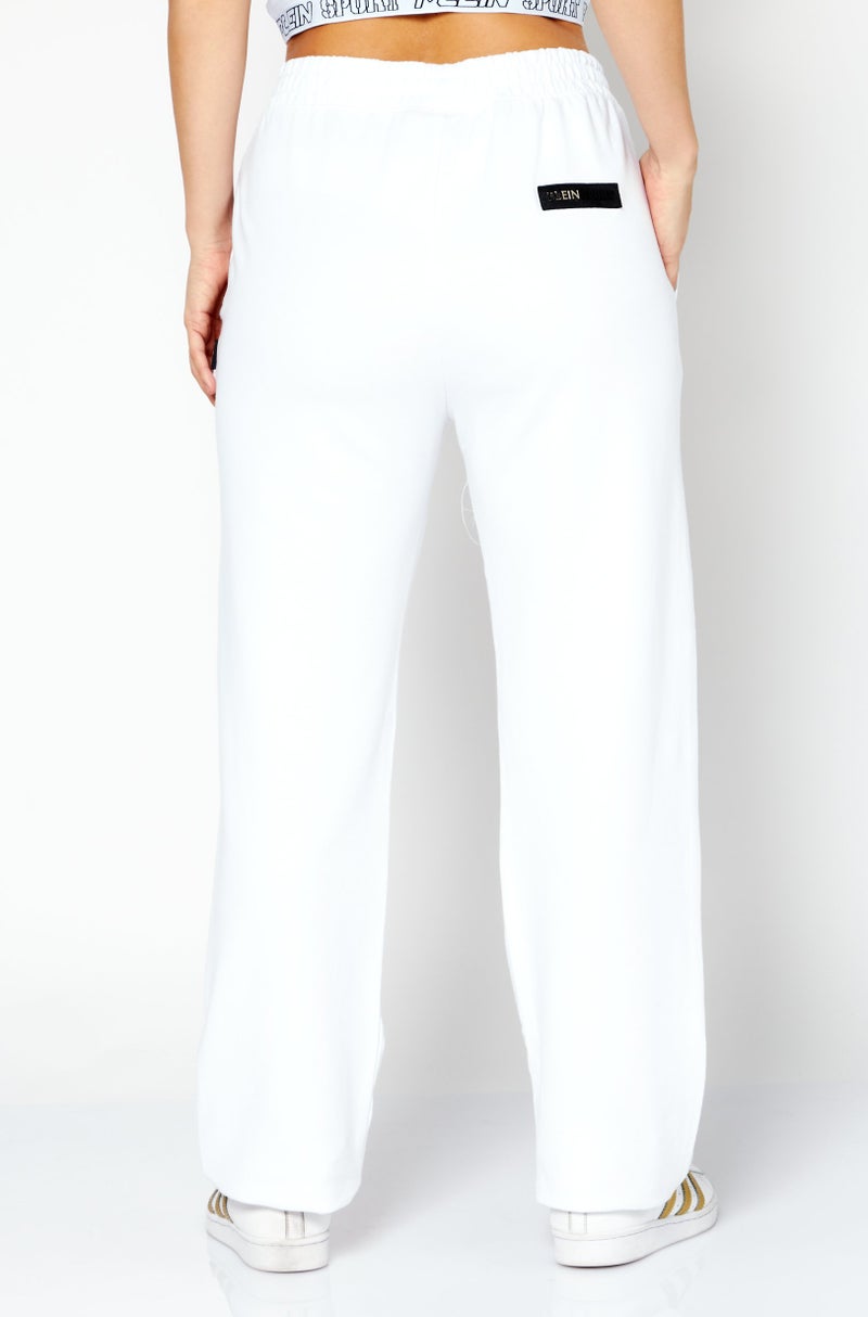 Plein Sport Women Sportswear Fit Training Sweatpants, White Combo  - Image 2