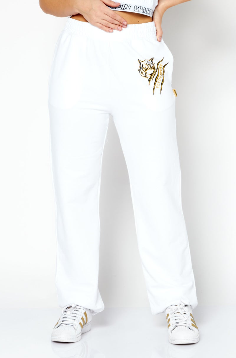 Plein Sport Women Sportswear Fit Training Sweatpants, White Combo  - Image 1