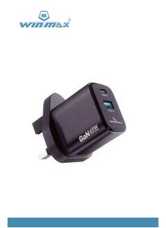 Winmax Ultra-Compact Portable Charger 65W – 2 Ports: 45W USB-C & 20W USB-A Port-Charging 3 Times Faster  - Image 1
