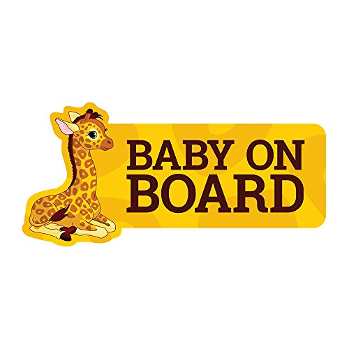 Oliver's Labels Baby on Board Decals - Giraffe Baby Vinyl Window Car Decal Sticker - Image 1