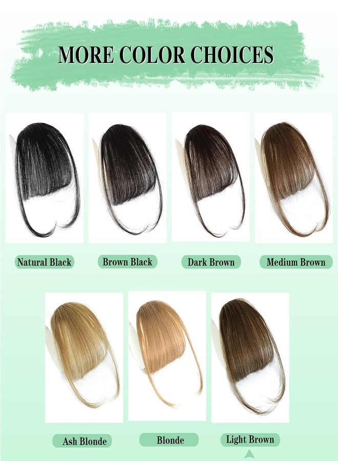 NAYOO Bangs Hair Clip - Light Brown Fake Bangs 100% Real Human Hair Extensions Wispy Bangs for Women Fringe with Temples Hairpieces Curved Bangs for Daily Wear(Light Brown, Wispy Bangs) - Image 4
