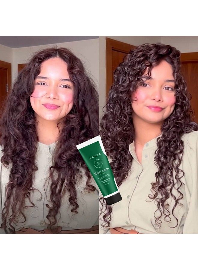 ARATA Styling Hair Cream (50 Ml) ; Boosts Moisture In Curly Hair ; Reduces Frizz & Tames Flyaways In Straight Hair ; Adds Soft Hold And Control To Short Hair - Image 3