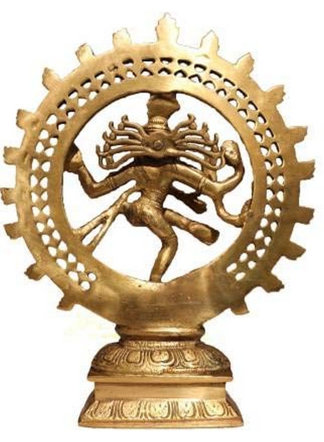 athizay Nataraj Brass Statue Idol Home Decorative Items for Living Room Shiny Gold Finish- 23 CM Nataraja Lord Shiva Form - Image 2