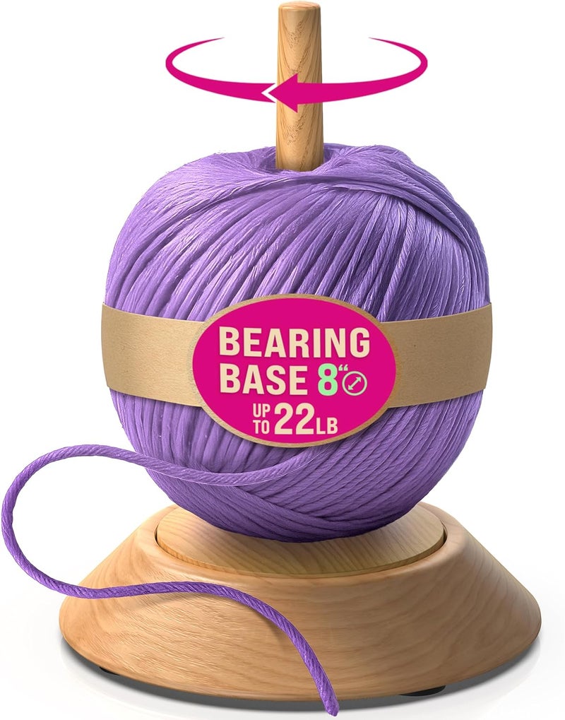 Barva Portable Chunky Yarn Holder 22 Lb | Smooth Bearing Spinner & Big Rubber Anti Slip Pads for Stability | European Wood Crochet Accessories | Compact Fiber Pro Tools | Top Crafts & Gifts for Women - Image 1