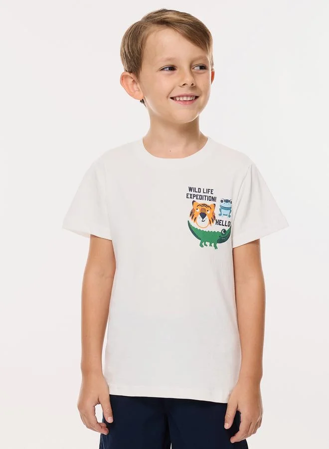 victor and jane Victor And Jane Boys Animal Graphic T-Shirt and Shorts Set