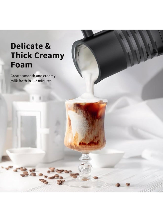 INGUNAR 4 in 1 Electric Coffee Milk Frother and Steamer with Handle, Milk Steamer Soft Foam Maker for Hot and Cold Milk Froth, 11.8oz/350ml Milk Frother for Coffee, Latte, Cappuccino, Hot Chocolate, 400W - Image 2