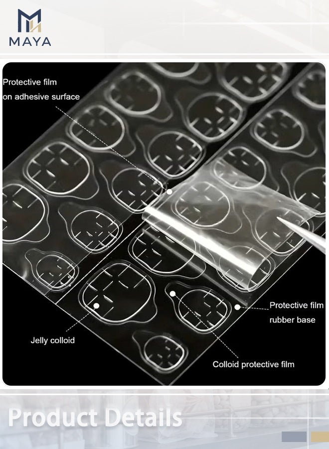 Maya 1200pcs/50 Sheets, Waterproof Breathable Jelly Double Sided Adhesive Tabs Nail Glue Sticker False Nail Tips For Manicure (Regular Size) - Image 4