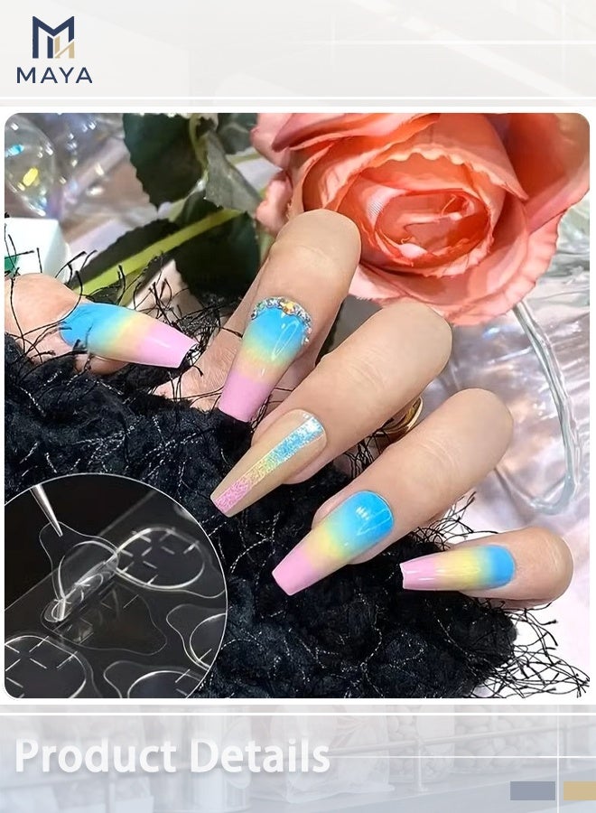 Maya 1200pcs/50 Sheets, Waterproof Breathable Jelly Double Sided Adhesive Tabs Nail Glue Sticker False Nail Tips For Manicure (Regular Size) - Image 2