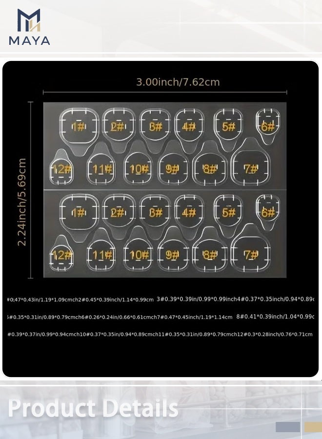 Maya 1200pcs/50 Sheets, Waterproof Breathable Jelly Double Sided Adhesive Tabs Nail Glue Sticker False Nail Tips For Manicure (Regular Size) - Image 3