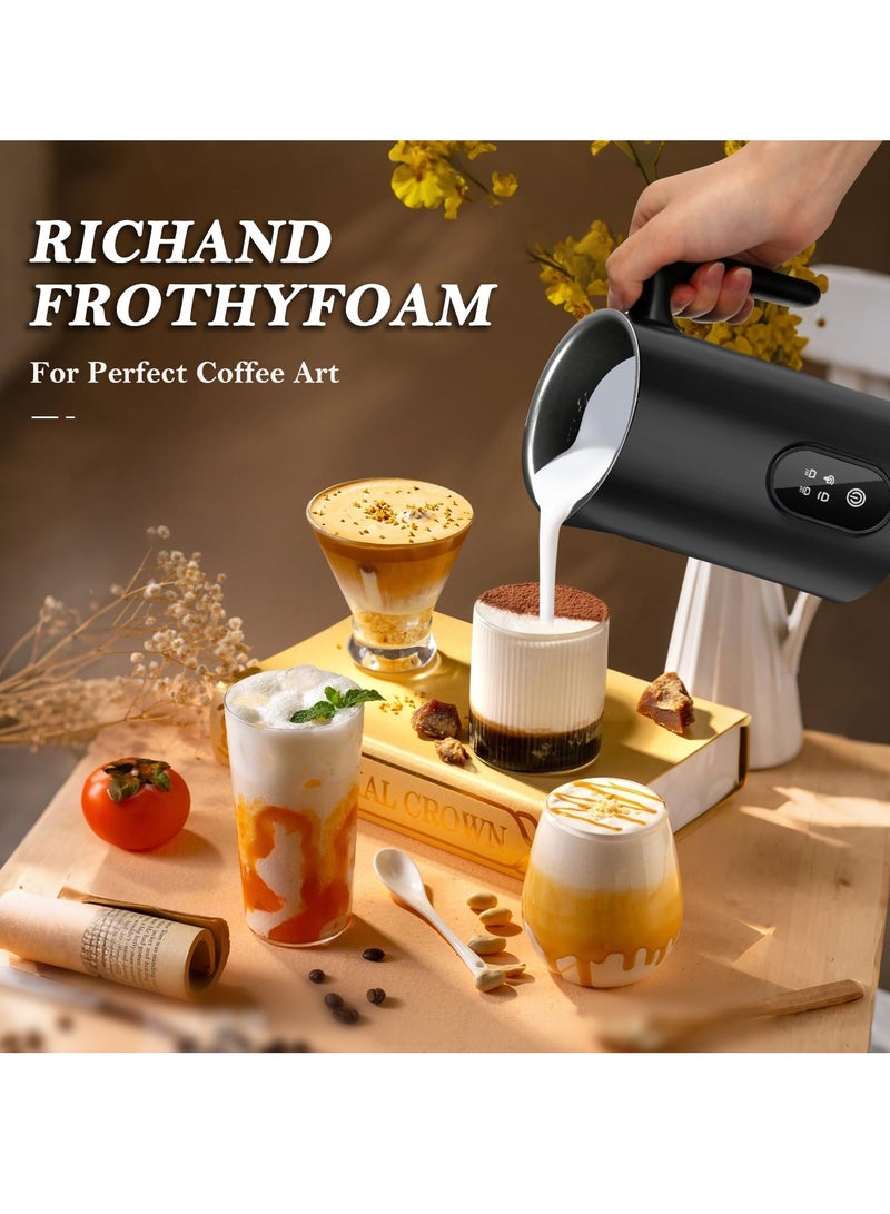 Xkimos Electric Milk Frother, 4-in-1 Steam Milk Frother, Automatic Hot and Cold Milk Frother for Coffee, Latte, Cappuccino, Macchiato, Hot Chocolate - Image 5