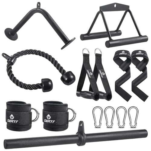 SERTT Cable Machine Attachment for Home Gym, SERTT LAT Pulldown Attachments, Weight Machine Accessories for LAT Pull Down & Weight Training, Cable Workout Accessories - Image 1