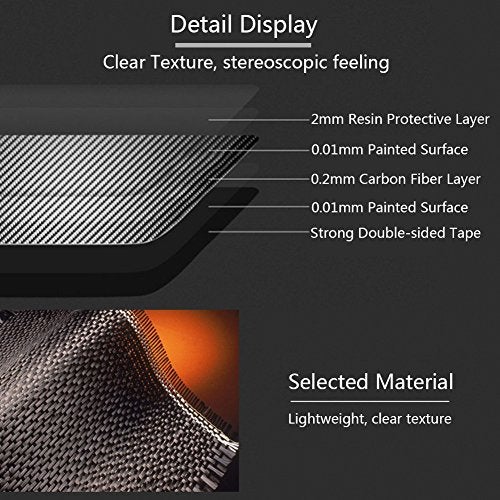 KIMISS Car Door Sill Plate Protectors, 4 Pcs Door Side Carbon Fiber Decorative Cover Trim Frame Stickers for Audi B8 2007-2016 - Image 5
