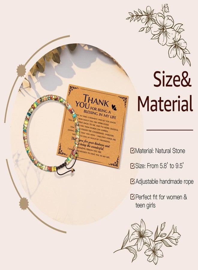 AGOT Thank You & Get Well Soon Gifts for Women - Natural King Stone Bracelet for Friends, Mom, Birthday, Thanksgiving & Christmas - Image 2