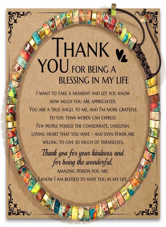 AGOT Thank You & Get Well Soon Gifts for Women - Natural King Stone Bracelet for Friends, Mom, Birthday, Thanksgiving & Christmas - Image 1