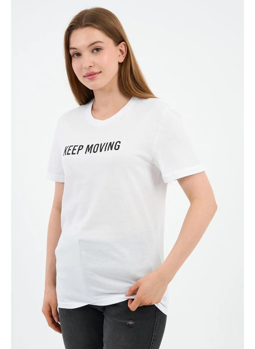الكسندر جاردي Printed Crew Neck Cotton T-Shirt