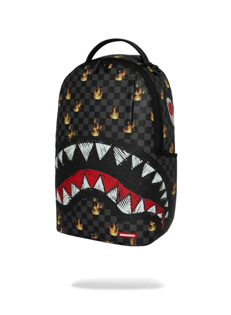 Sprayground  SCRIBBLE FIRE CHECK DLXSV BACKPACK  | Best Price UAE