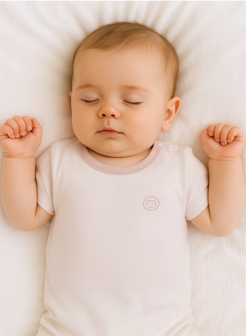 Baby Short Sleeve T-Shirt - Ultra-Light Lyocell Blend, Quick-Dry & Breathable, Round Neck - For 6–24 Month  - Image 1