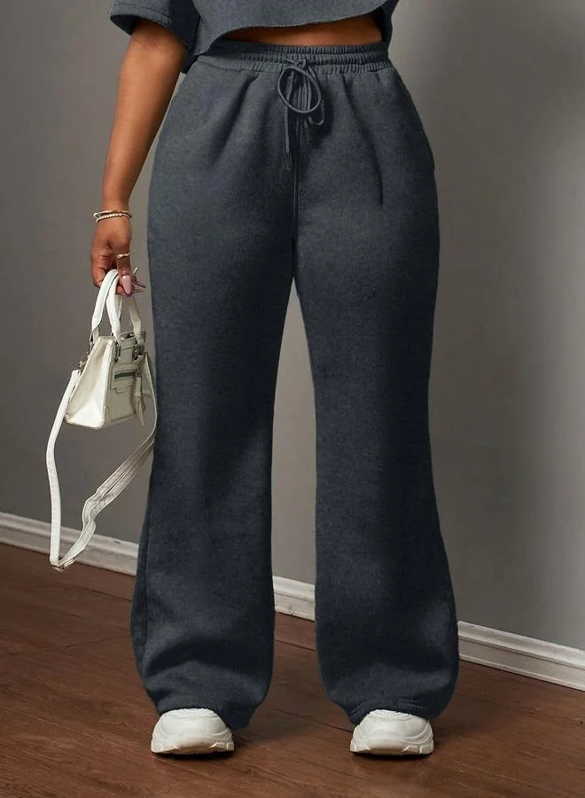 تايك تو Take Two Women Black Solid Drawstring Waist Joggers