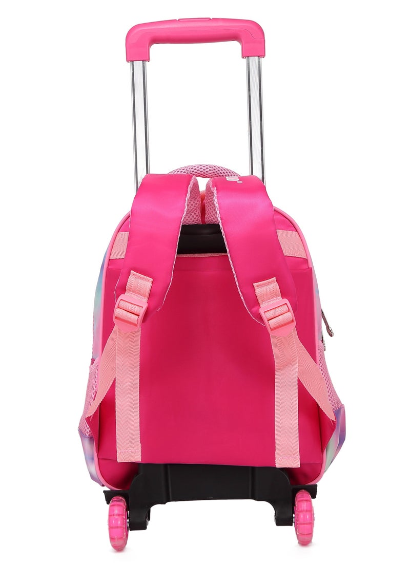 Stargold Baby Backpack 3Pcs For Baby Girls 1 lunch 1 Pencil Box And 1 Bag With Adjustable Strap For School 2 Wheels 14 Inch  - Image 3