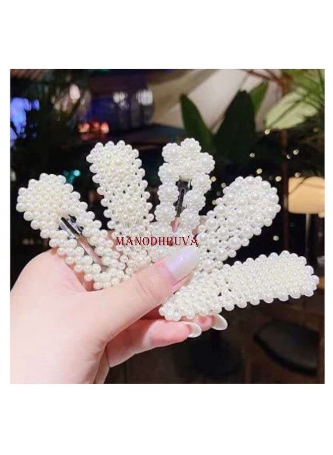 MANODHRUVA 8Pcs Pearl Tic Tac Hair Clips - Image 5