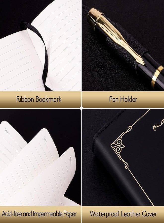 RASOFAB مفكرة زويرلين الرخامية مع قفل للفتيات والسيدات - مفكرة سرية بقفل برمز سري - دفتر ملاحظات رخامي A5 بقفل برقم سري - مفكرة بغلاف من الجلد الصناعي للفتيات المراهقات (أسود) - Image 4