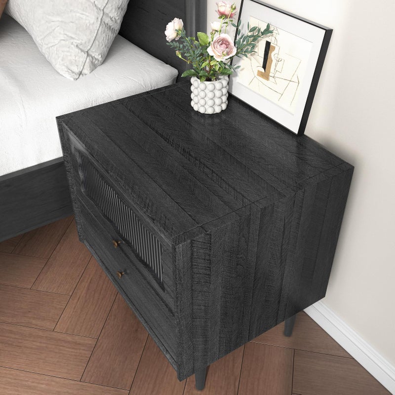 WESTICK Large Grey/Black Wood Contact Paper Peel and Stick Countertops Covering Waterproof Wood Grain Wallpaper Self Adhesive Countertop Contact Paper for Tables Cabinets Drawers Furniture 36" x 118" - Image 4