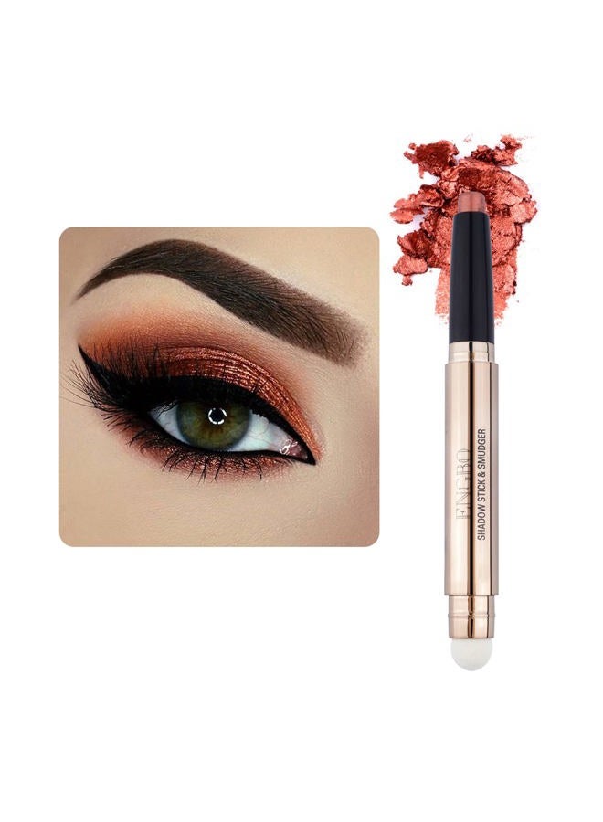 LOKFAR Eye-Shadow Stick Makeup Cosmetics Eye Brightener Stick, Rotatable Cream Eye Shadow Pencil, Glitter Shimmer Eyeshadow Stick with Soft Brush for Eye Makeup (05# Orange Brown Shimmer) - Image 1