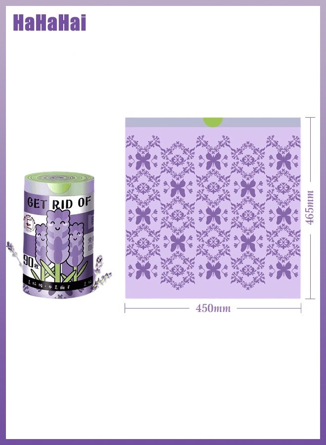 هاهاهاي أكياس قمامة بسعة 4 جالون برائحة اللافندر، أكياس نفايات صغيرة مقاومة للتمزق، ملونة وقابلة للحمل، مع حبال شد، مثالية للحمام والمكتب والمطبخ، 50 كيس في اللفة، مصنوعة من مادة HDPE مانعة للتسرب - Image 3