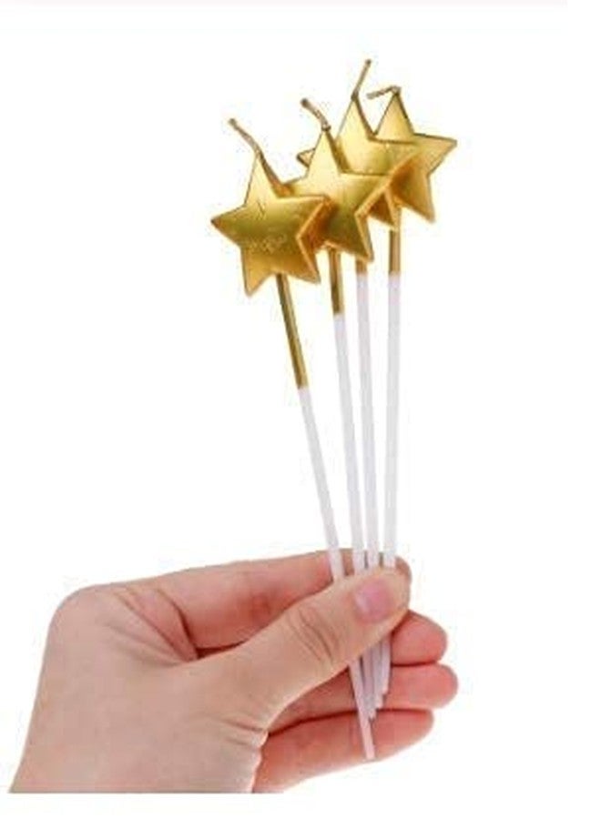 Partysanthe Gold Glitter Star Candle with Shimmers - Pack of 4pcs - Image 1