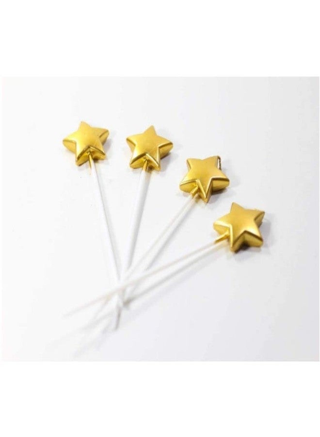 Partysanthe Gold Glitter Star Candle with Shimmers - Pack of 4pcs - Image 5