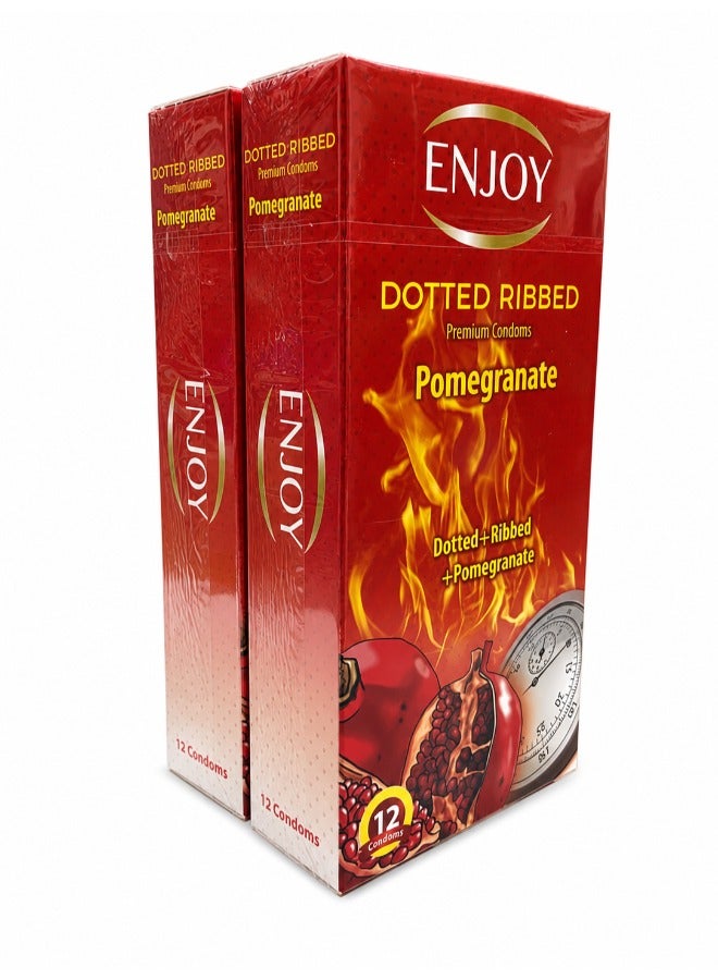 ENJOY Worm Challenger Premium Pomegranate Condoms 24 Pcs - Image 1