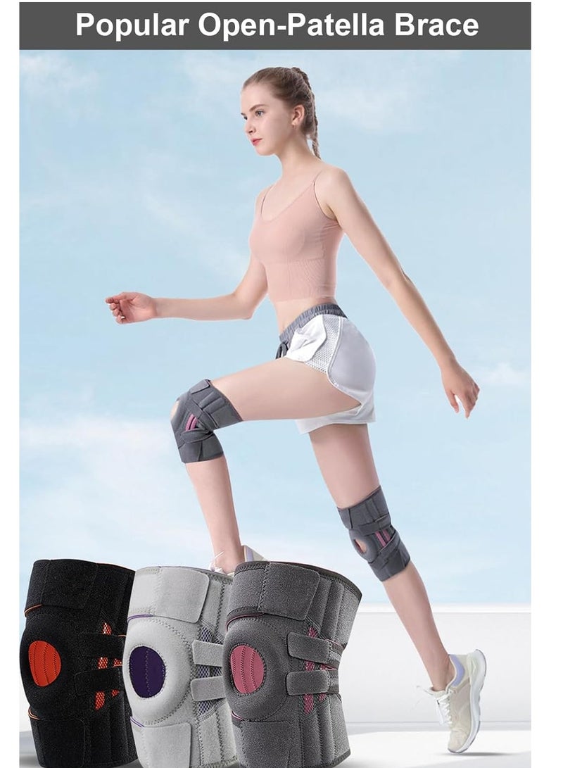 KASTWAVE Knee Brace, Knee Brace for Meniscus Tear, for Arthritis Pain and Support, Hinged Knee Support, Knee Compression Sleeve for Knee Pain, for Weightlifting, Gym, Workout, Volleyball, Dark Grey  - Image 5