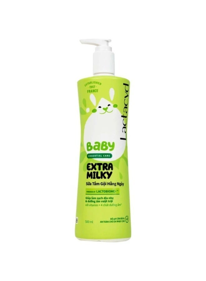 Lactacyd Milky Baby bath and shampoo protects and nourishes the skin 500ml - Image 1