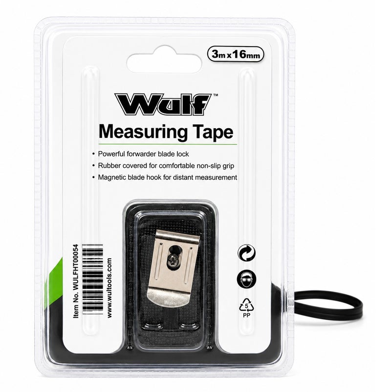 WULF Measuring Tape 10 Meter Professional Steel Tape Measure 10m x 25mm with Dual Lock System, Rubberized Impact Resistant Case and Metric Scale for Construction, Engineering, Surveying & DIY Projects - Image 2