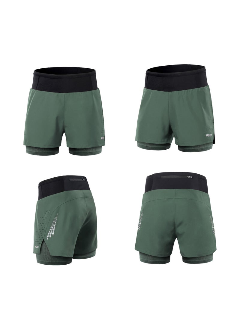 Generic - Men 2 in 1 Running Shorts High Waist Athletic Shorts Sport Shorts Workout Shorts with Pockets for Gym Jogging Tennis S - Image 1
