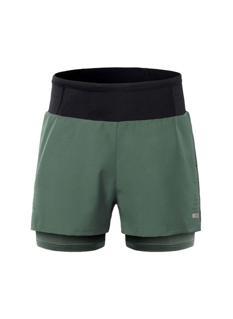 Generic - Men 2 in 1 Running Shorts High Waist Athletic Shorts Sport Shorts Workout Shorts with Pockets for Gym Jogging Tennis S - Image 1