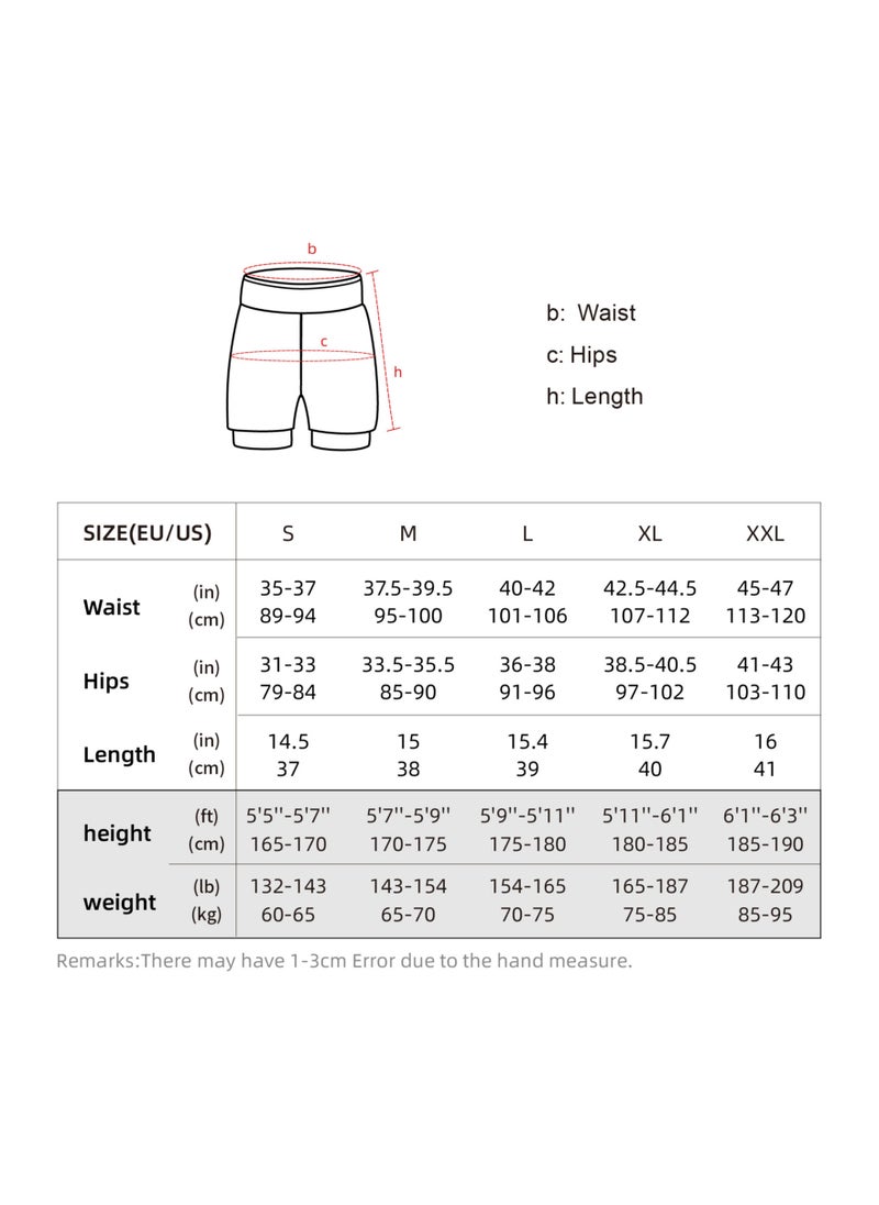 Generic - Men 2 in 1 Running Shorts High Waist Athletic Shorts Sport Shorts Workout Shorts with Pockets for Gym Jogging Tennis S - Image 1