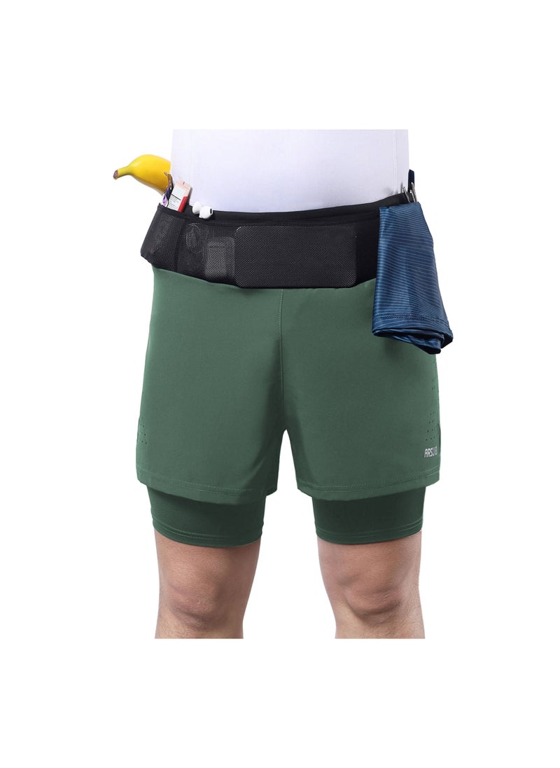 Generic - Men 2 in 1 Running Shorts High Waist Athletic Shorts Sport Shorts Workout Shorts with Pockets for Gym Jogging Tennis S - Image 1