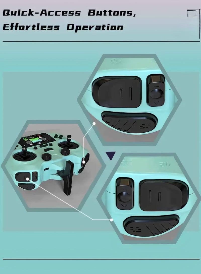 جهاز تحكم عن بعد ذكي، جهاز إرسال خفيف الوزن بشاشة ملونة عالية الدقة مع مستشعر هول، جهاز تحكم لاسلكي صغير الحجم وقابل للحمل مع شحن USB C، (قطعة واحدة، أخضر) - Image 2