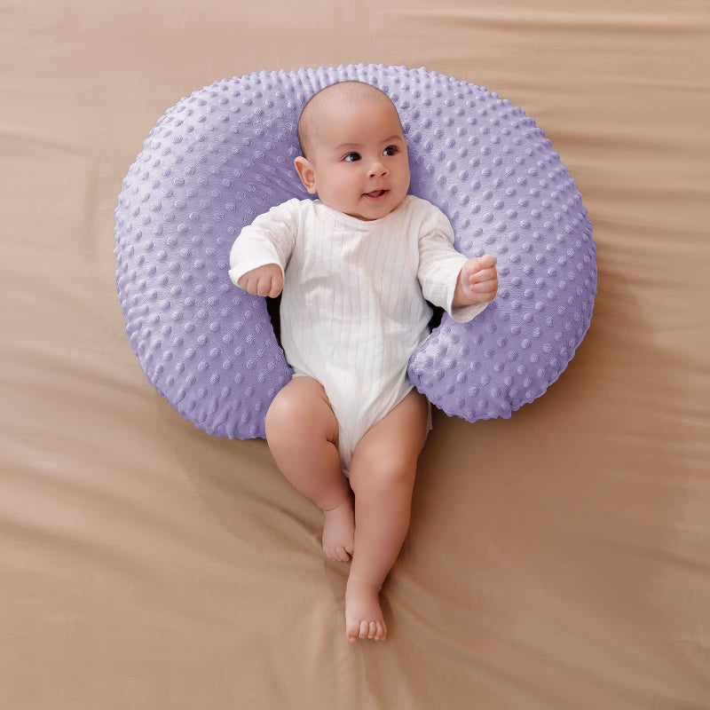 Aullar Pillowcase for Nursing Pillow and Positioner for Breastfeeding and Bottle Feeding, Propping Baby, Tummy Time, Baby Sitting Support, Awake-Time Support, Pillow Cover Only (Orchid) - Image 3