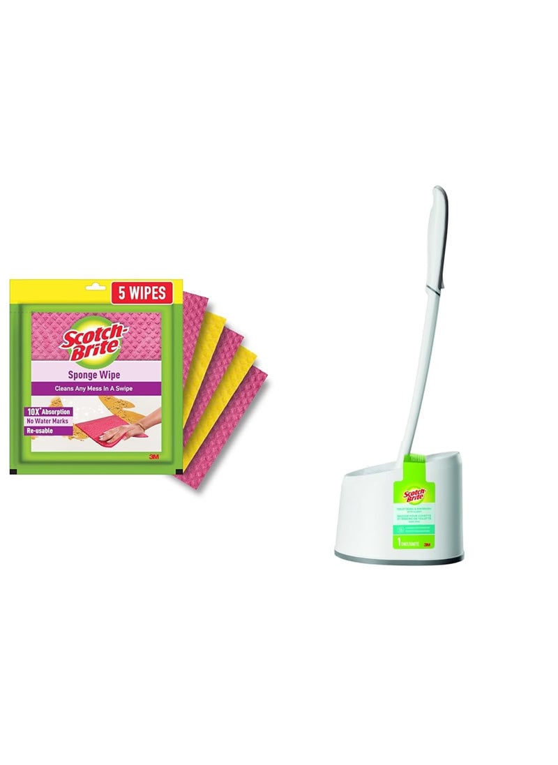 Scotch Brite ScotchBrite Sponge Wipe Resusable Kitchen Cleaning Foam Cellulose Wood Sponge Easy to use Multi  - Image 1