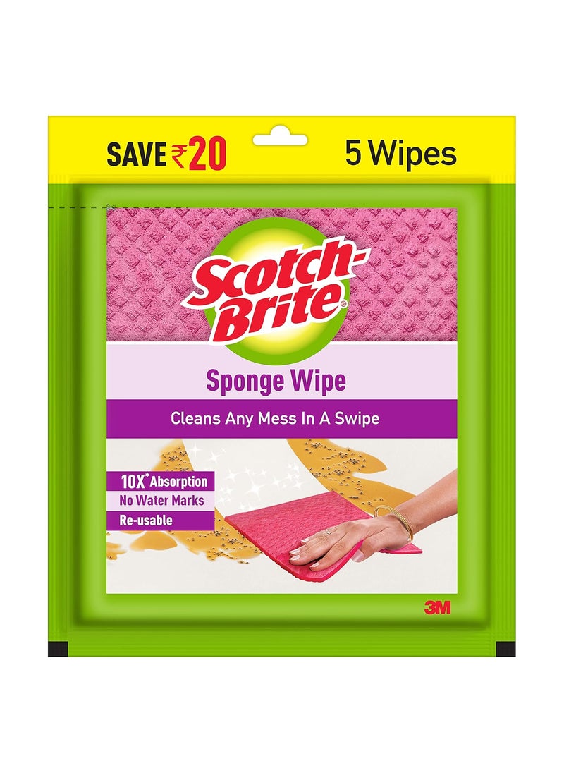 Scotch Brite ScotchBrite Sponge Wipe Resusable Kitchen Cleaning Foam Cellulose Wood Sponge Easy to use Multi  - Image 5