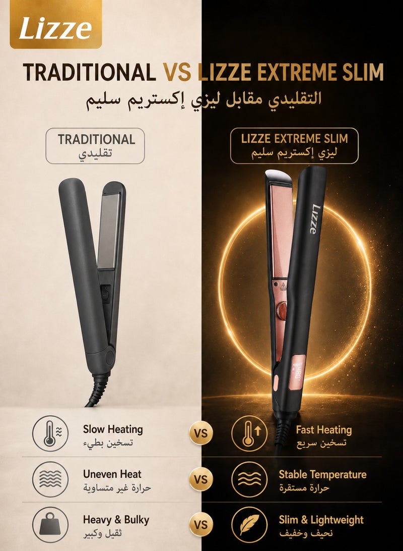 Lizze Hair Straightener 1.25" Straightening And Multiple Heat Settings Up To 480℉ Temperature With Dual Voltage(110V-220V) Volumizing Ceramic Flat Iron Dry Frizzy thick Hair Curls-Sleek Salon Hair Styling Tool - Image 5